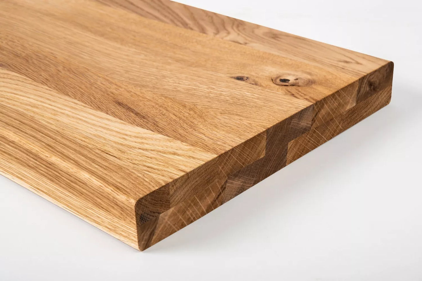Shelf Stair tread Risers Windowsill Oak Rustic, full stave lamellas, 35 mm, 2-layer, Hard wax oil natur (colourless)