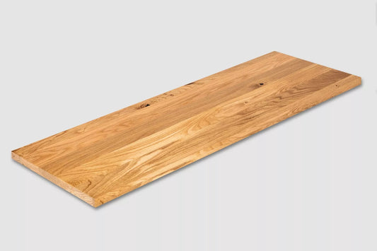 Shelf Stair tread Risers Windowsill Oak Rustic, full stave lamellas, 26 mm, Matte lacquered