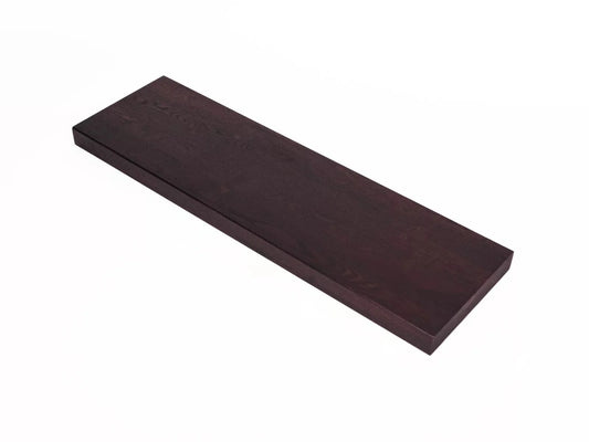 Shelf Stair tread Risers Windowsill Oak Rustic, full stave lamellas, 52 mm, 3-layer, Dark walnut oiled