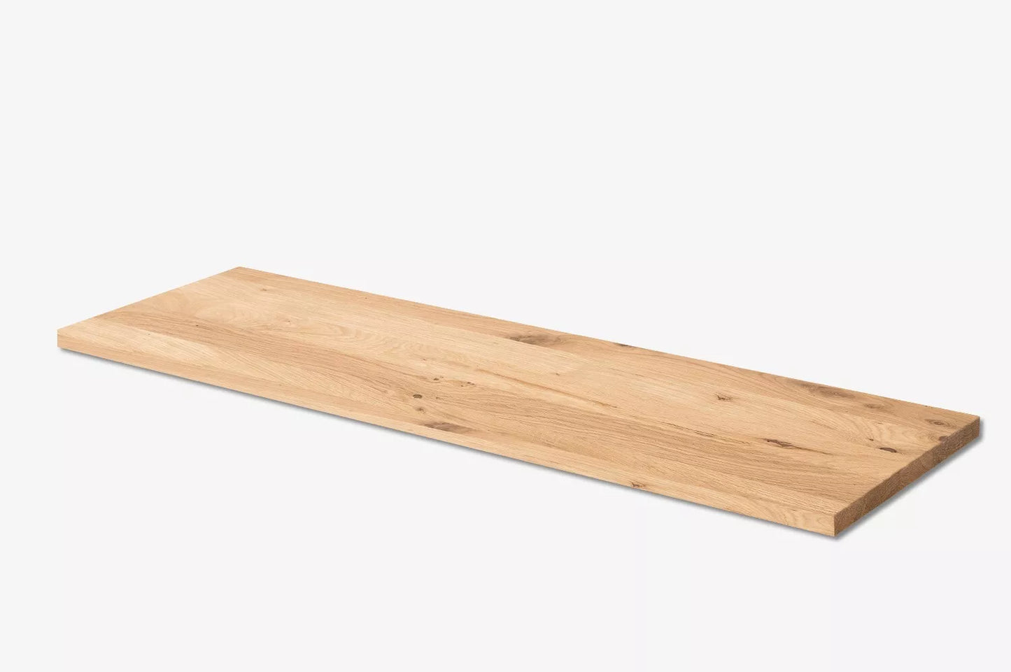 Shelf Stair tread Risers Windowsill Oak Rustic, full stave lamellas, 16 mm, Hard wax oil nature white