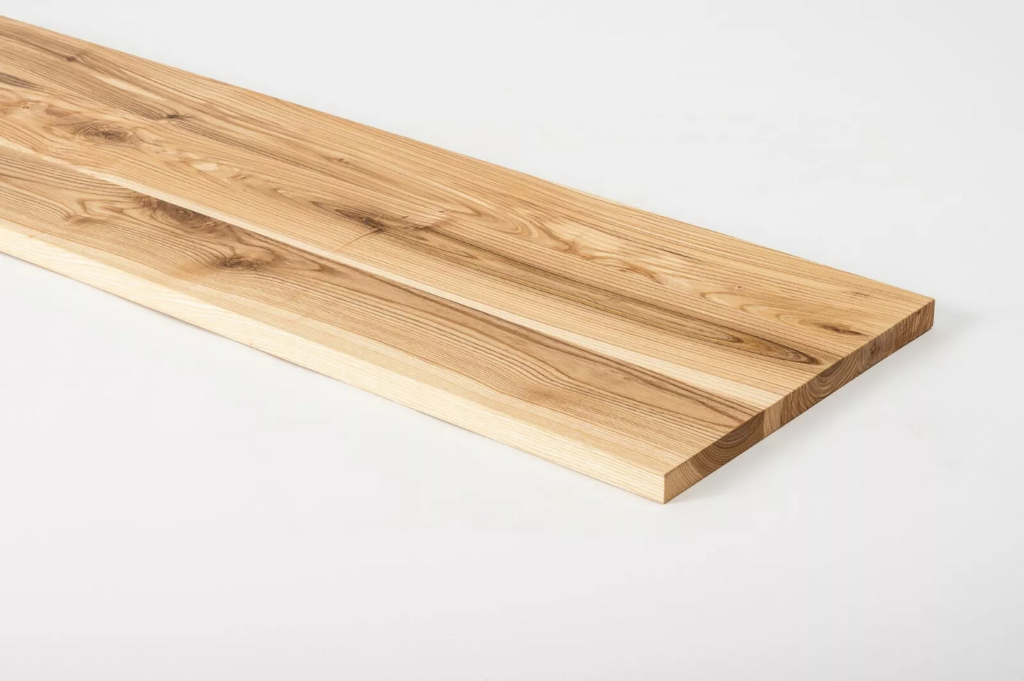 Shelf Stair tread Risers Windowsill Ash Rustic, full stave lamellas, 20 mm, Matte lacquered