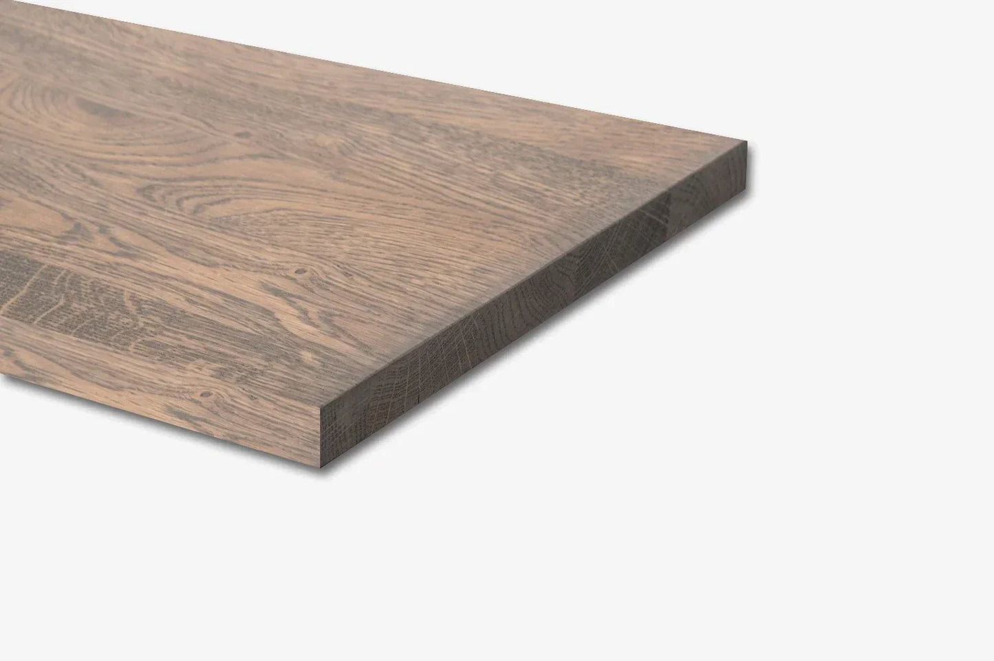 Shelf Stair tread Risers Windowsill Oak Rustic, full stave lamellas, 26 mm, Graphite oil