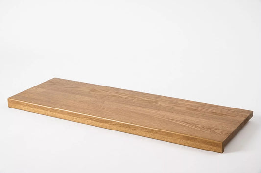 Stopień schodowy Parapet z nawisem Dąb A/B, lamele lite, 20 mm, Olej brązowy