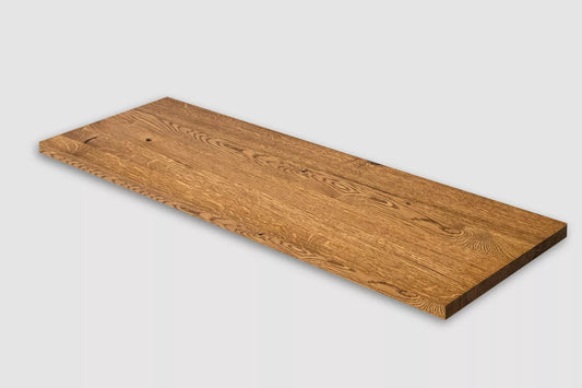 Shelf Stair tread Risers Windowsill Oak Rustic, full stave lamellas, 26 mm, Antique oil