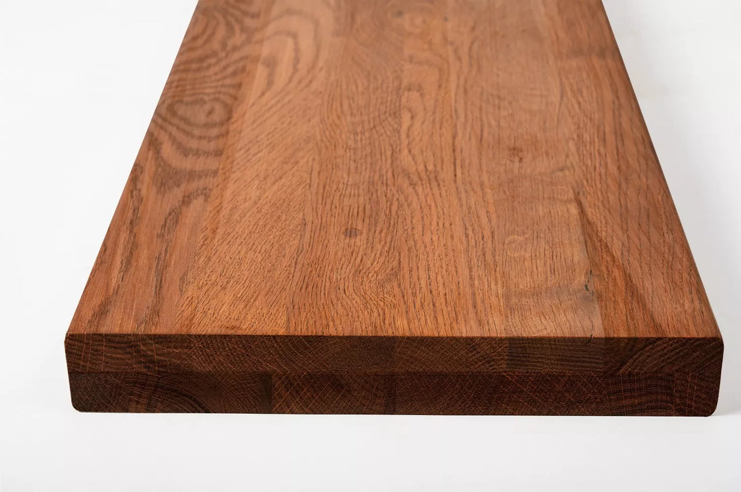 Shelf Stair tread Risers Windowsill Oak Rustic, full stave lamellas, 35 mm, 2-layer, Cherry oil