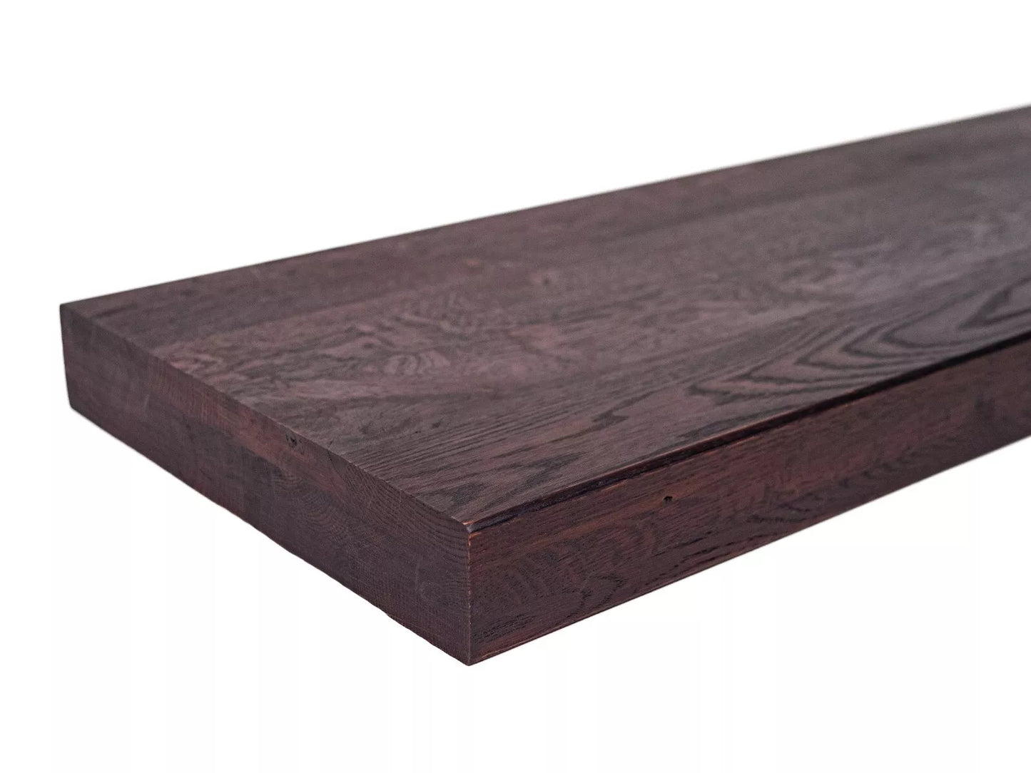 Shelf Stair tread Risers Windowsill Oak Rustic, full stave lamellas, 52 mm, 3-layer, Dark walnut oiled