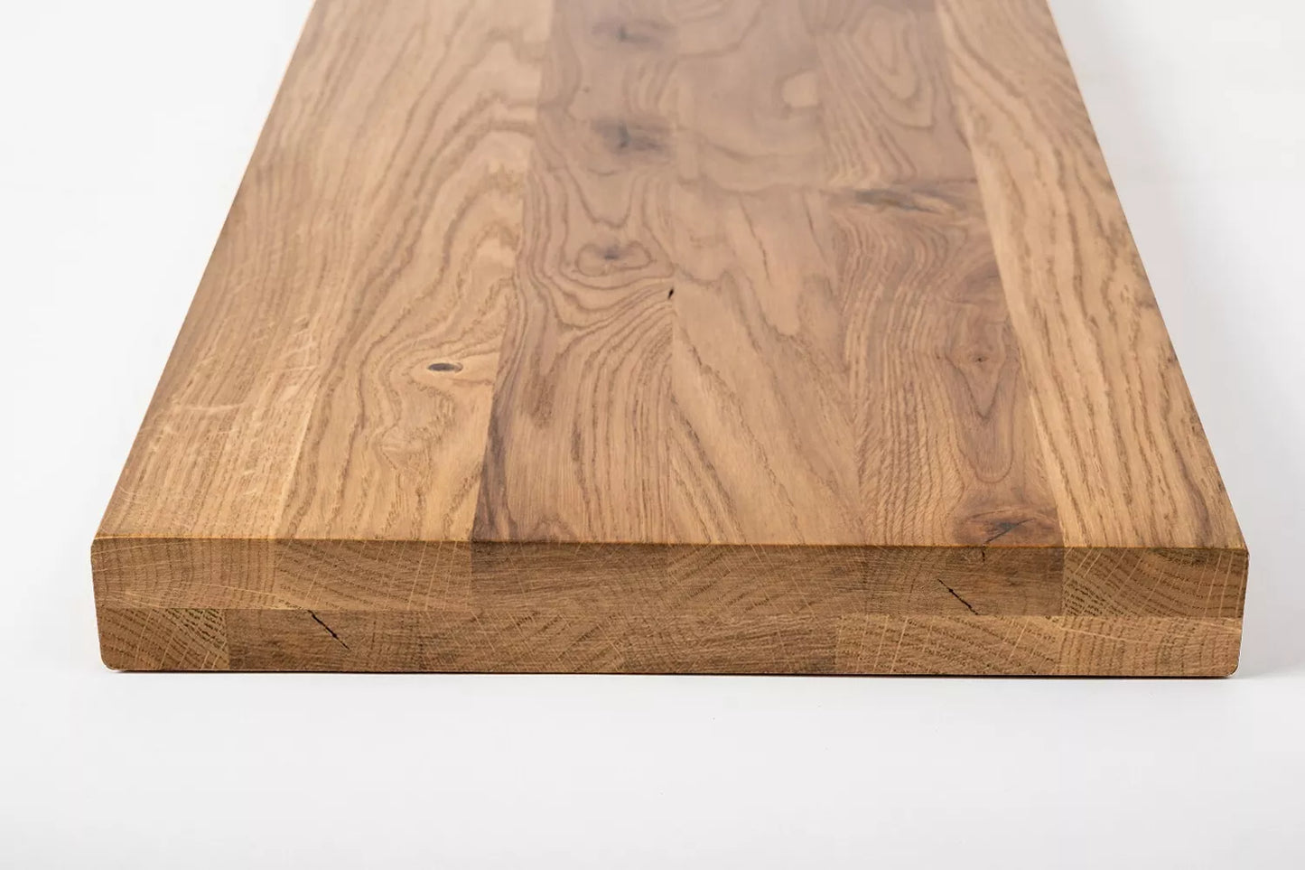 Shelf Stair tread Risers Windowsill Oak Rustic, full stave lamellas, 35 mm, 2-layer, Bronze oil