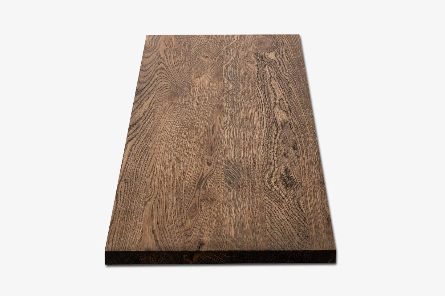 Shelf Stair tread Risers Windowsill Oak Rustic, full stave lamellas, 20 mm, Smoked oil