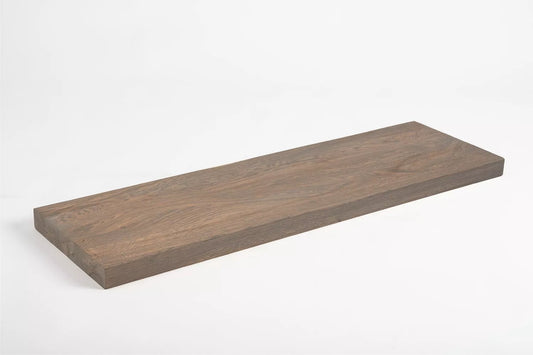 Shelf Stair tread Risers Windowsill Oak Rustic, full stave lamellas, 35 mm, 2-layer, Graphite oil