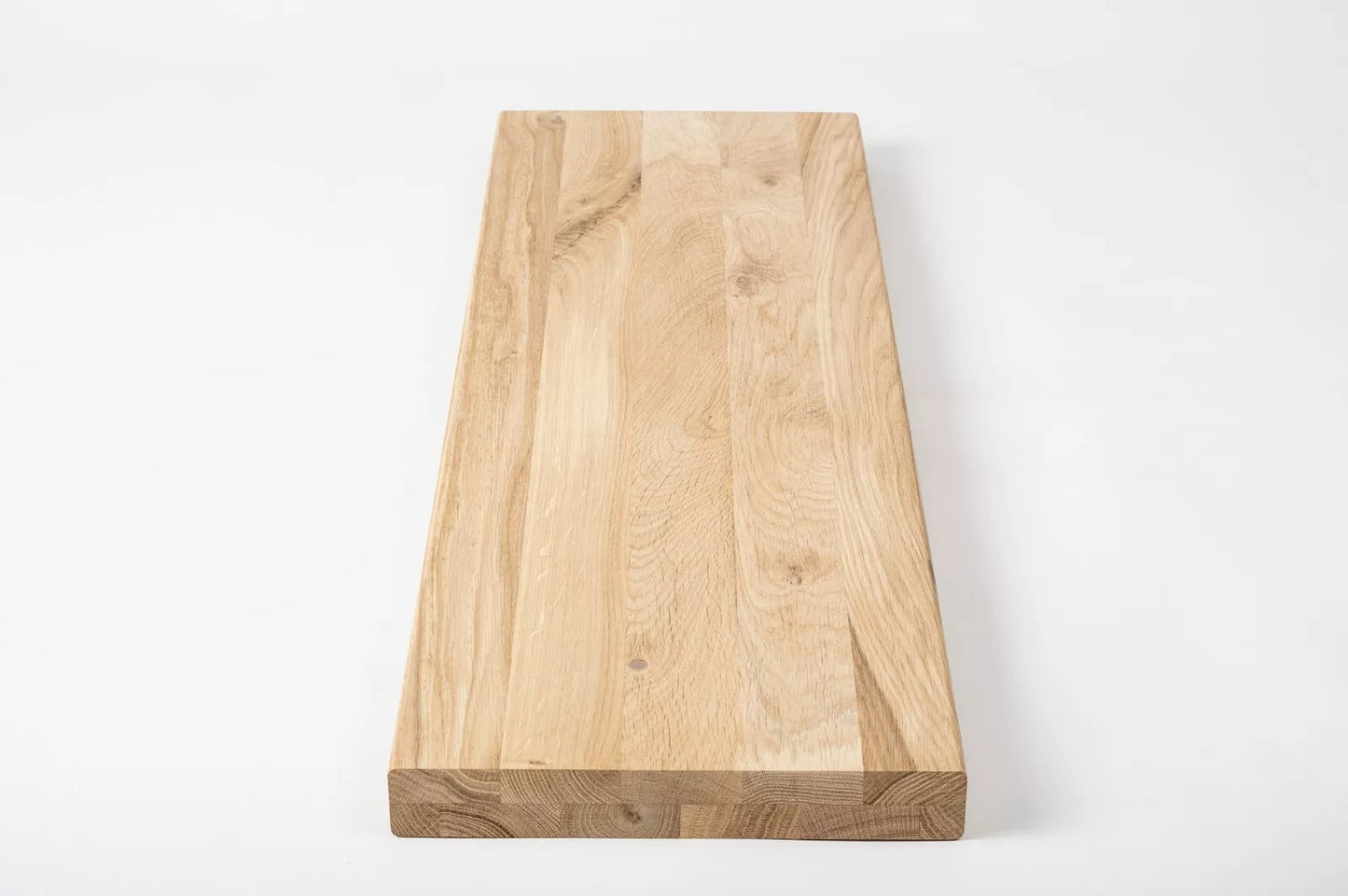 Shelf Stair tread Risers Windowsill Oak Rustic, full stave lamellas, 35 mm, 2-layer, Hard wax oil nature white