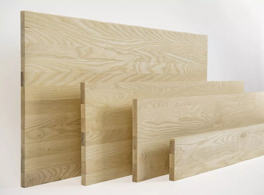 Solid edge glued panel DIY Ash A/B, full stave lamellas with random width, 19 mm