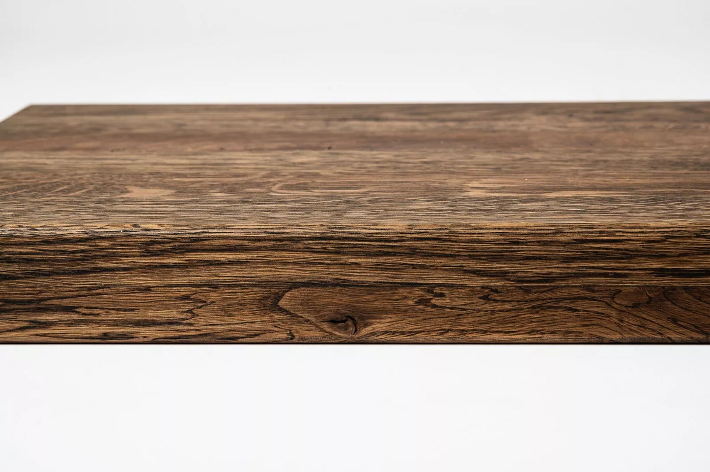 Shelf Stair tread Risers Windowsill Oak Rustic, full stave lamellas, 40 mm, 2-layer, Smoked oil