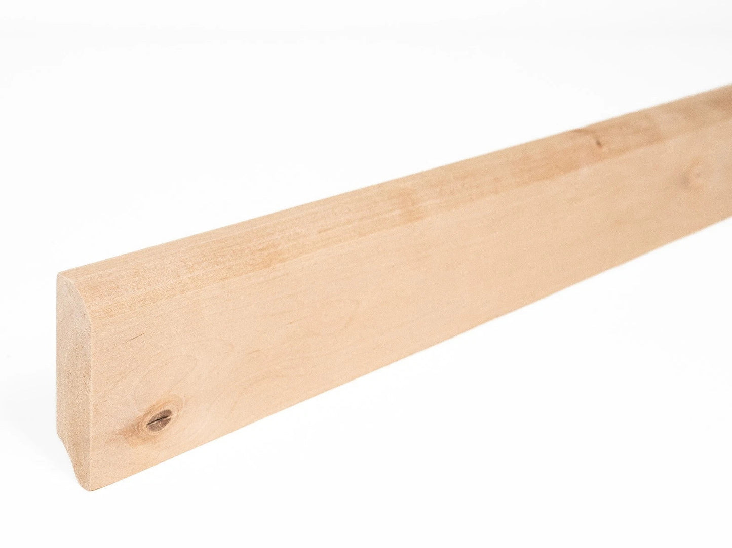 Listwa przypodłogowa lite drewno brzozowe, rustykalna 24x80 mm, surowa, długość 2000 mm, z promieniem 5 mm, bez wypełnienia