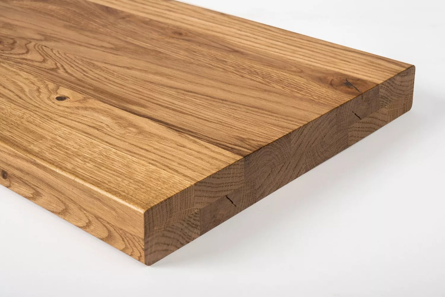Shelf Stair tread Risers Windowsill Oak Rustic, full stave lamellas, 35 mm, 2-layer, Bronze oil