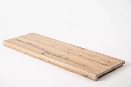 Stopień schodowy Parapet z nawisem Dąb Rustykalny, lamele lite, 20 mm, Białe olejowanie