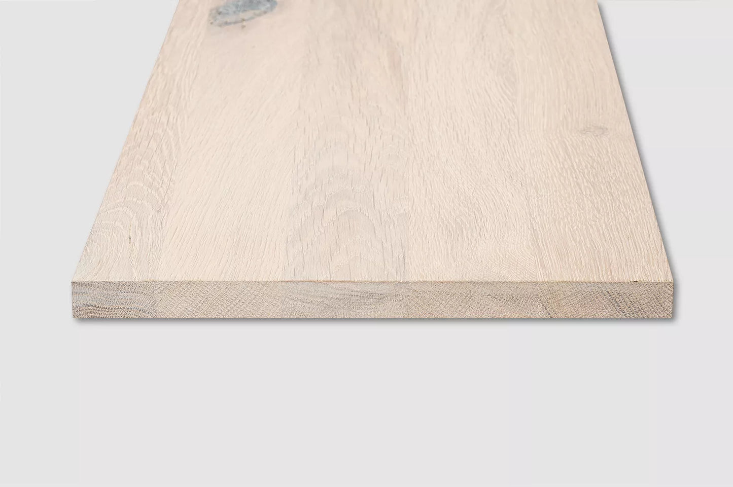 Shelf Stair tread Risers Windowsill Oak Rustic, full stave lamellas, 26 mm, Chalked white oil