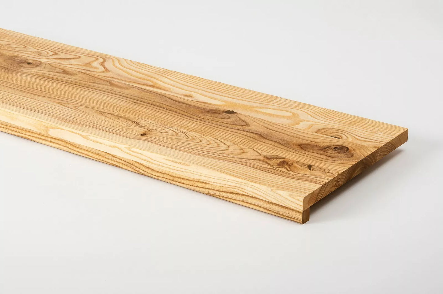 Stair tread Windowsill with overhang  Ash Rustic, full stave lamellas, 20 mm, Natural oil