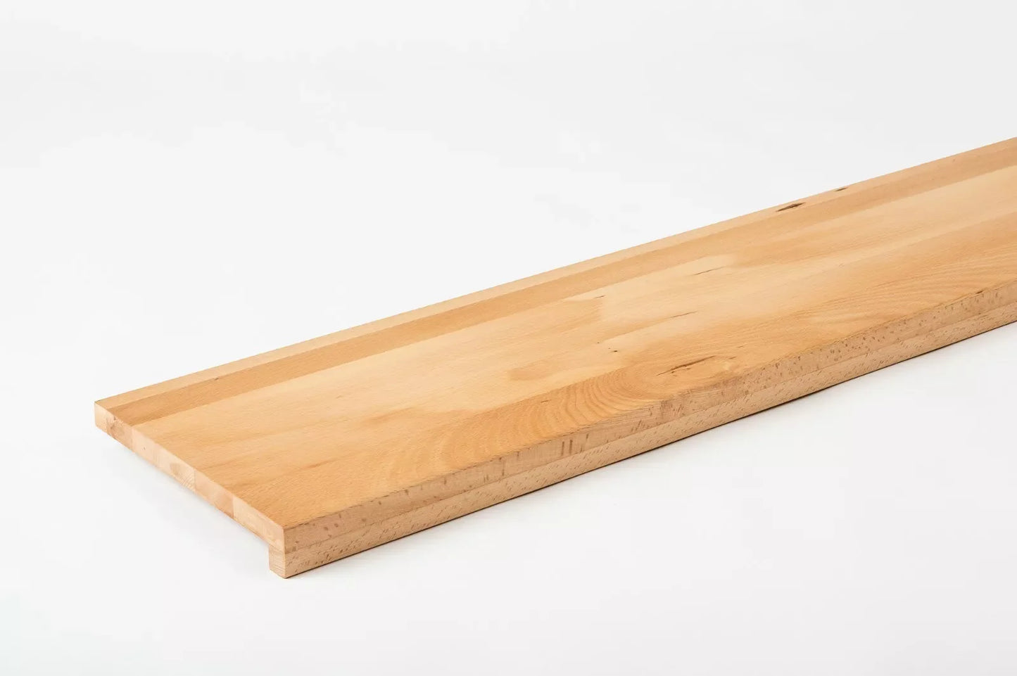 Stopień schodowy Parapet z nawisem Parzony Buk A/B, lamele lite, 26 mm, Twardy olej woskowy natur (bezbarwny)