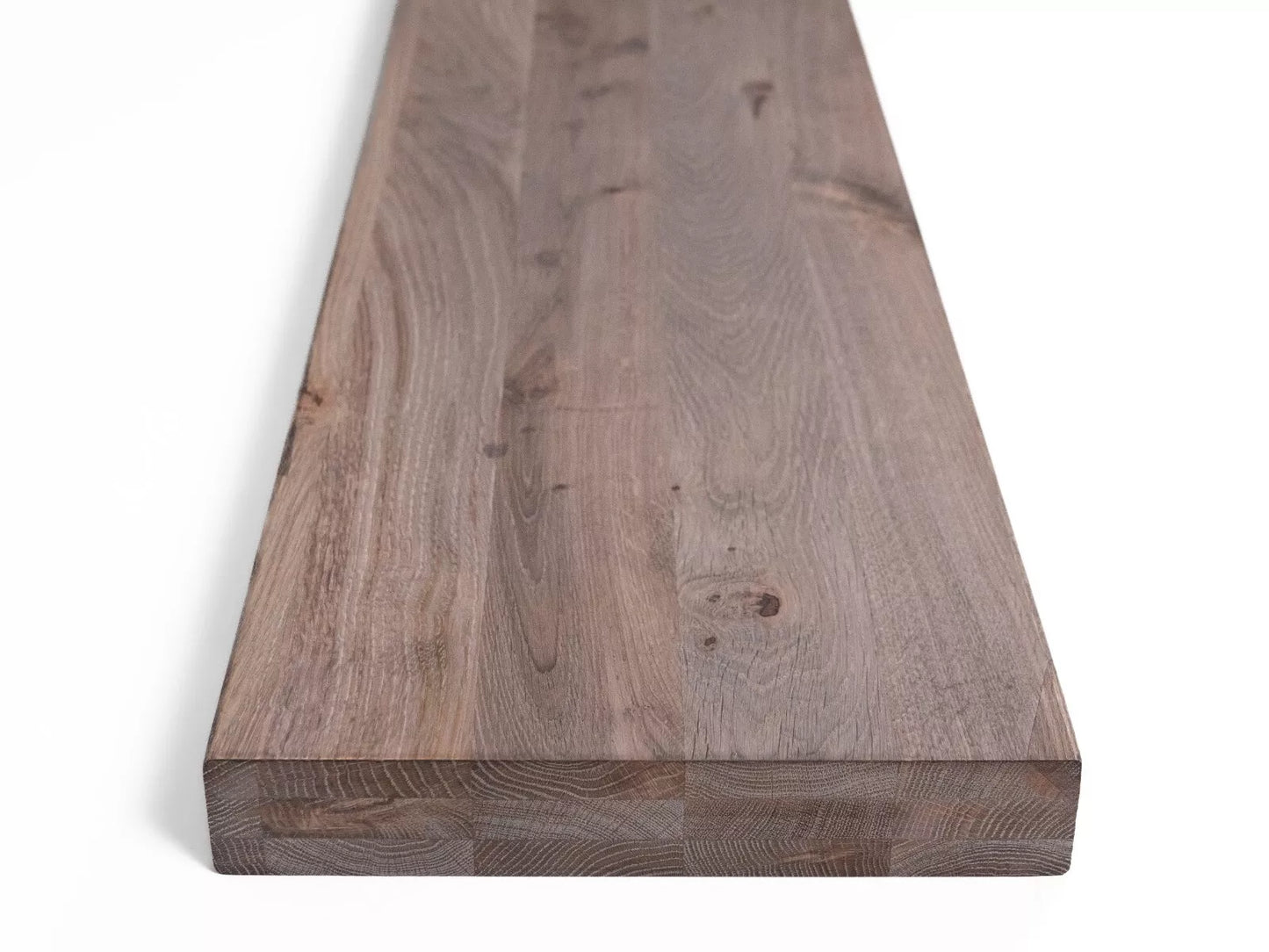 Stair tread Windowsill Risers Oak Rustic, full stave lamellas, 52 mm, 3-layer, Weathered natural white oiled