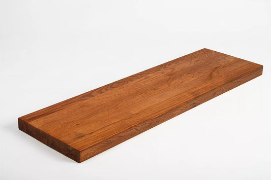 Shelf Stair tread Risers Windowsill Oak Rustic, full stave lamellas, 35 mm, 2-layer, Cherry oil