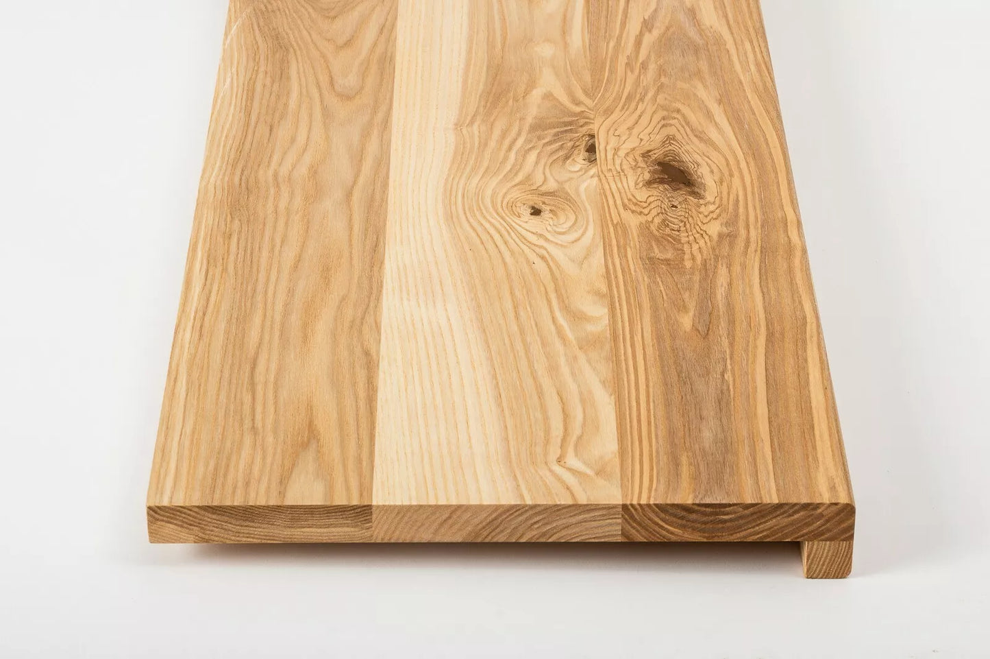 Stair tread Windowsill with overhang  Ash Rustic, full stave lamellas, 20 mm, Hard wax oil natur (colourless)