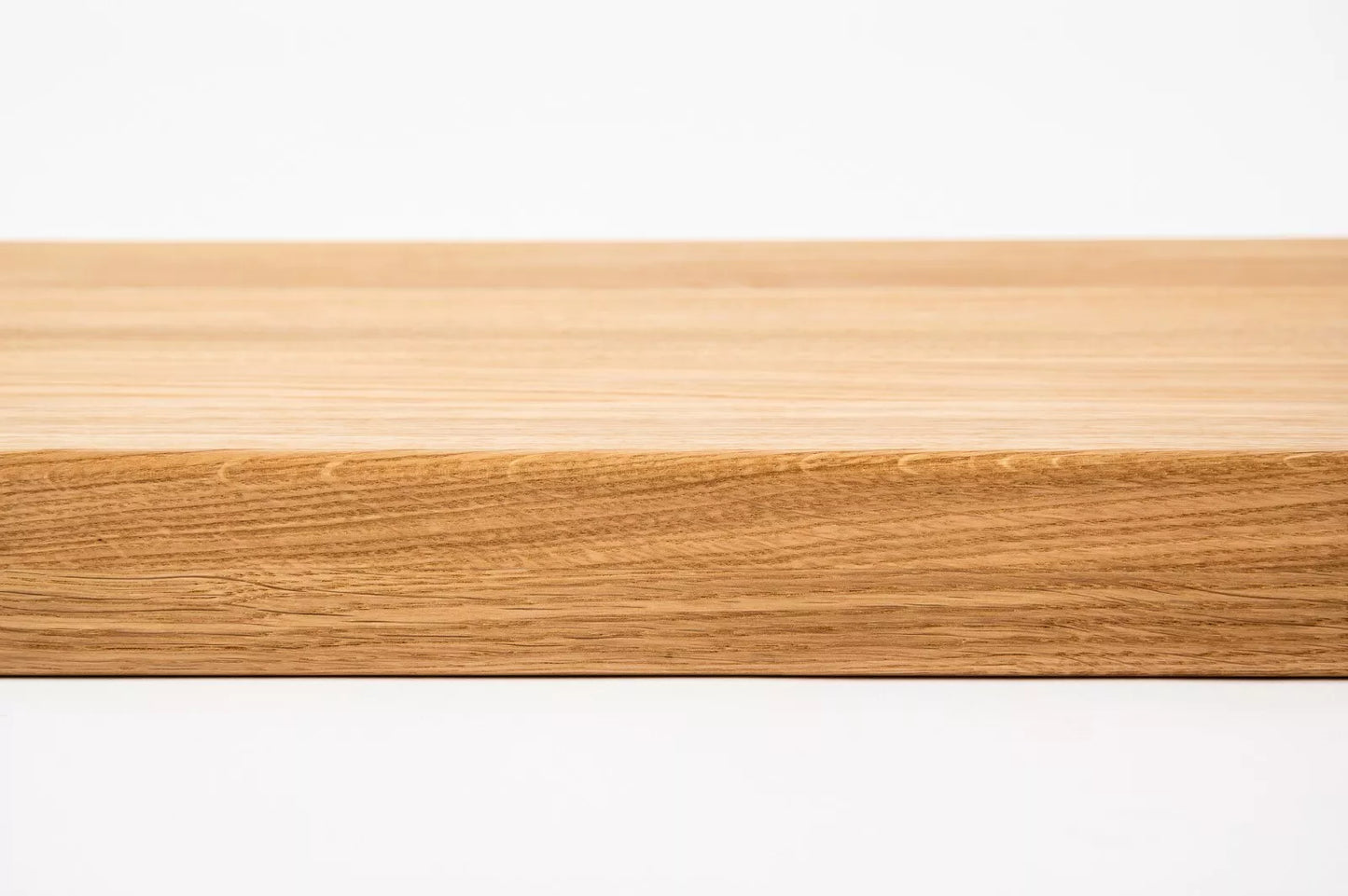 Stair tread Windowsill with overhang Oak A/B, full stave lamellas, 26 mm, Hard wax oil natur (colourless)
