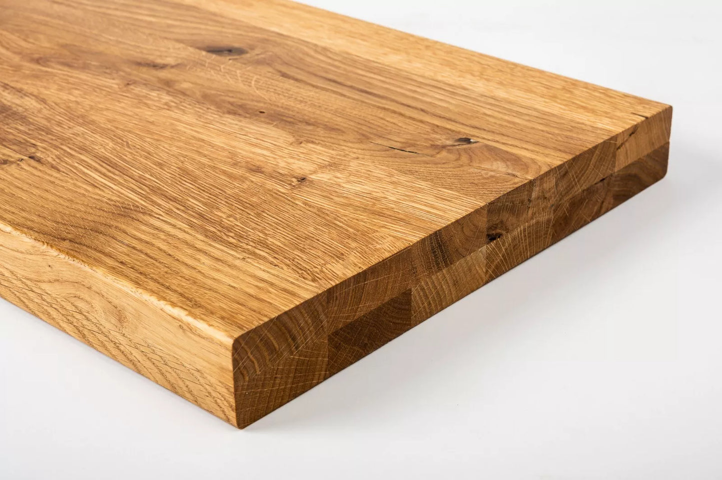 Shelf Stair tread Risers Windowsill Oak Rustic, full stave lamellas, 35 mm, 2-layer, Natural oil