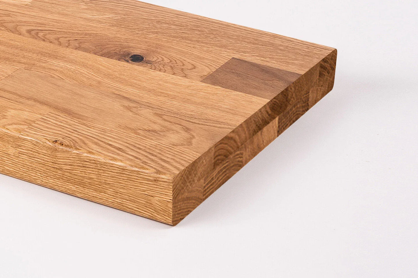Shelf Stair tread Riser Windowsill Oak Rustic, finger jointed lamellas, 40 mm, 2-layer, Matte lacquered