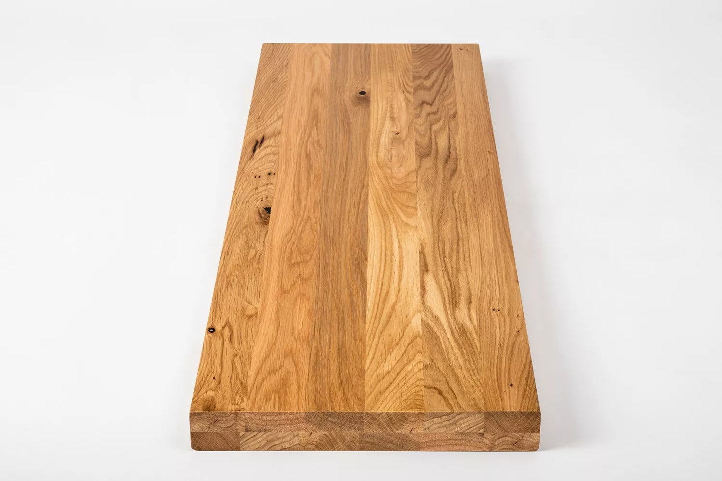 Shelf Stair tread Risers Windowsill Oak Rustic, full stave lamellas, 40 mm, 2-layer, Matte lacquered