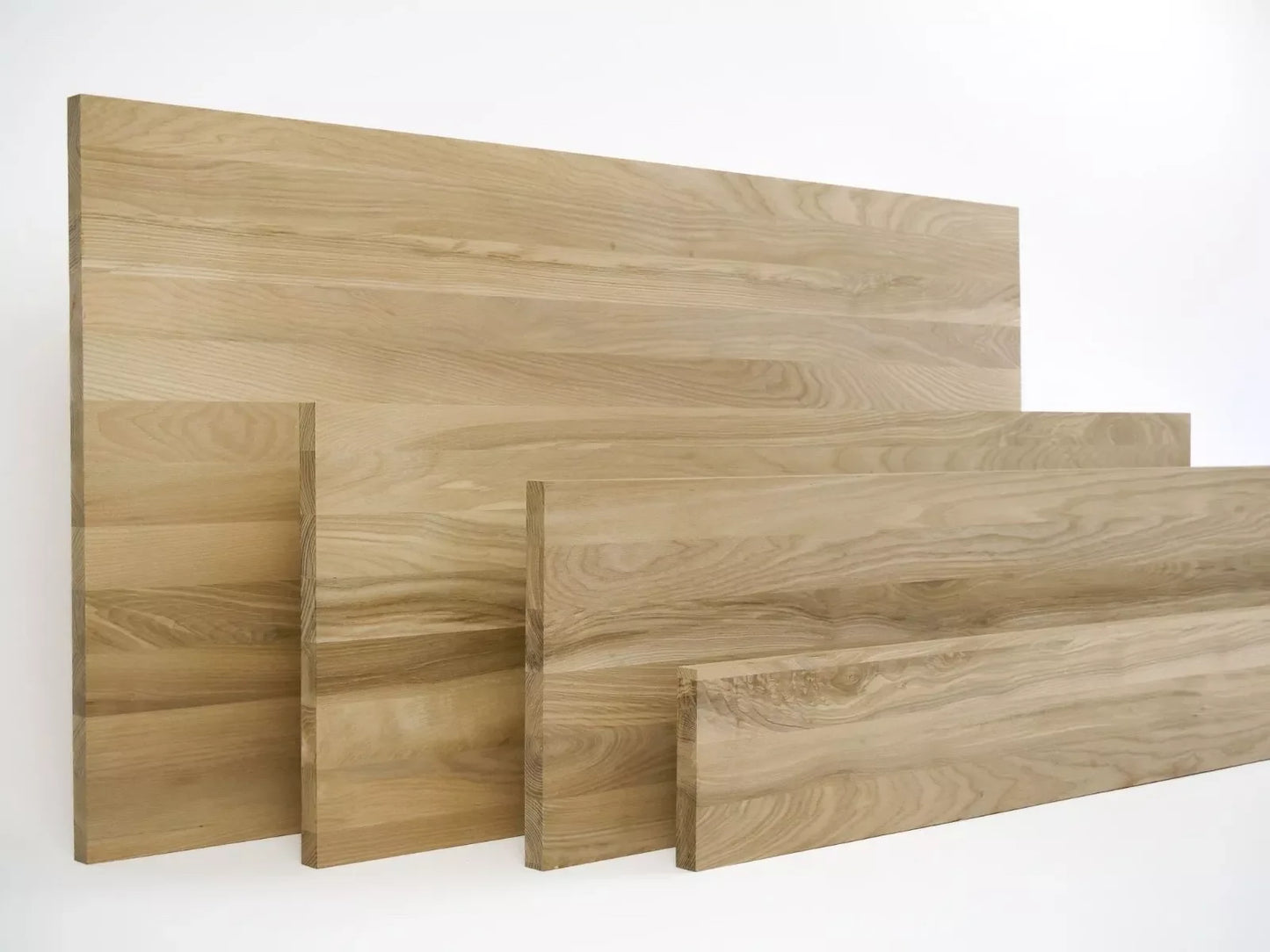 Solid edge glued panel DIY Ash Brownheart A/B, full stave lamellas with random width, 26 mm