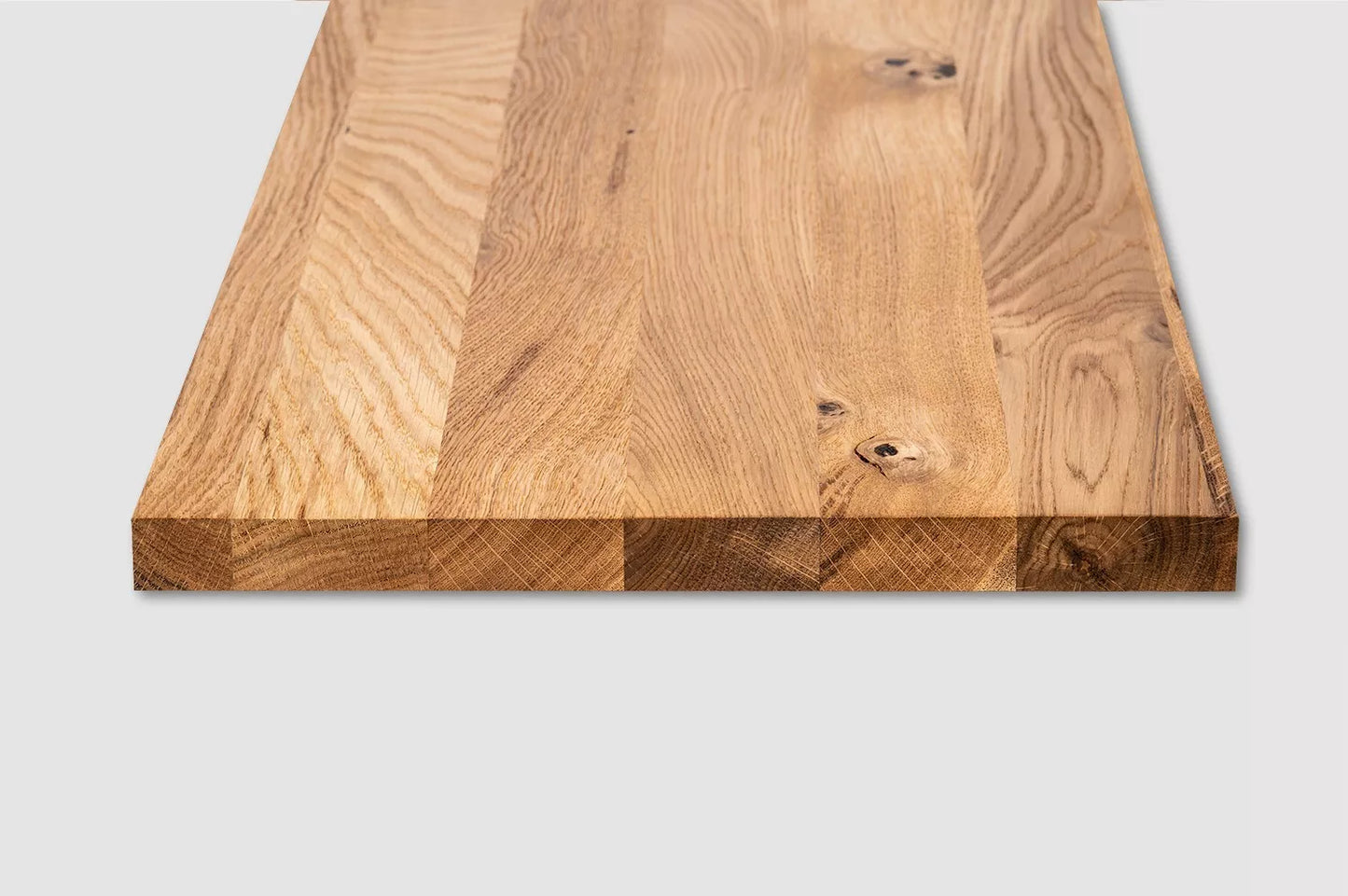 Shelf Stair tread Risers Windowsill Oak Rustic, full stave lamellas, 16 mm, Hard wax oil natur (colourless)