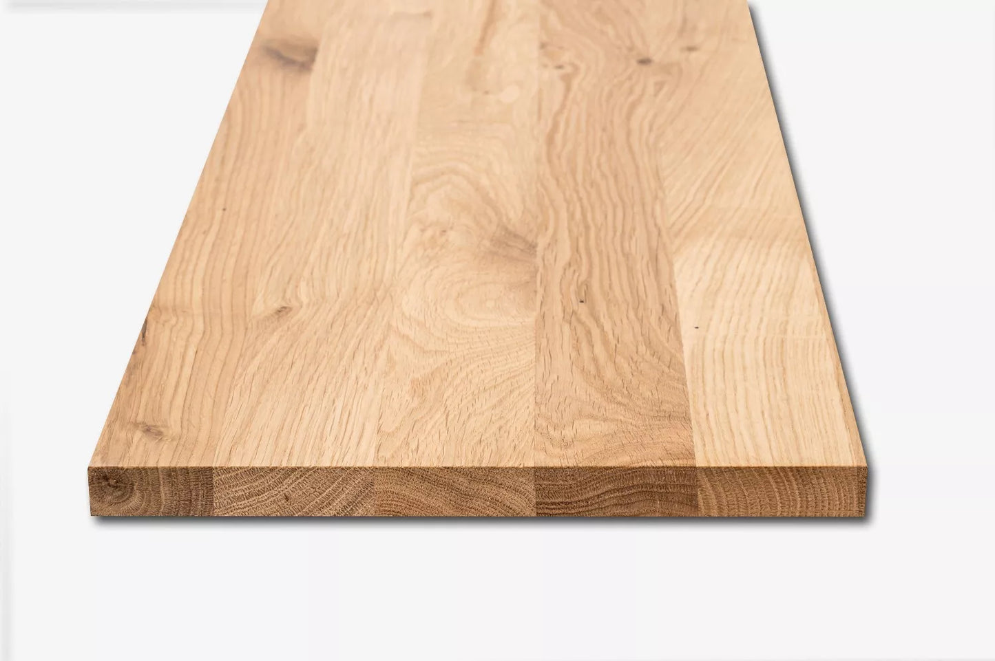 Shelf Stair tread Risers Windowsill Oak Rustic, full stave lamellas, 16 mm, Hard wax oil nature white