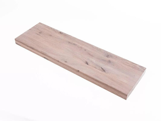 Półka Stopień schodowy Podstopnica Parapet Dąb Rustykalny, lamele lite, 52 mm, 3-warstwowa, Olej biały kredowany