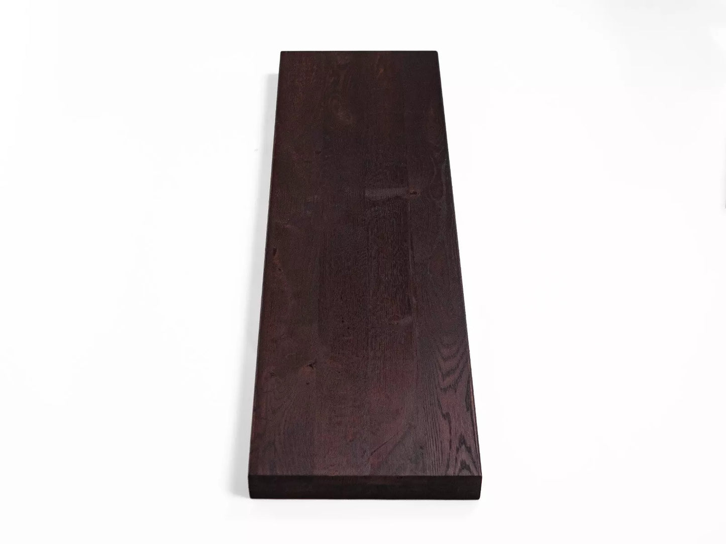 Shelf Stair tread Risers Windowsill Oak Rustic, full stave lamellas, 52 mm, 3-layer, Dark walnut oiled