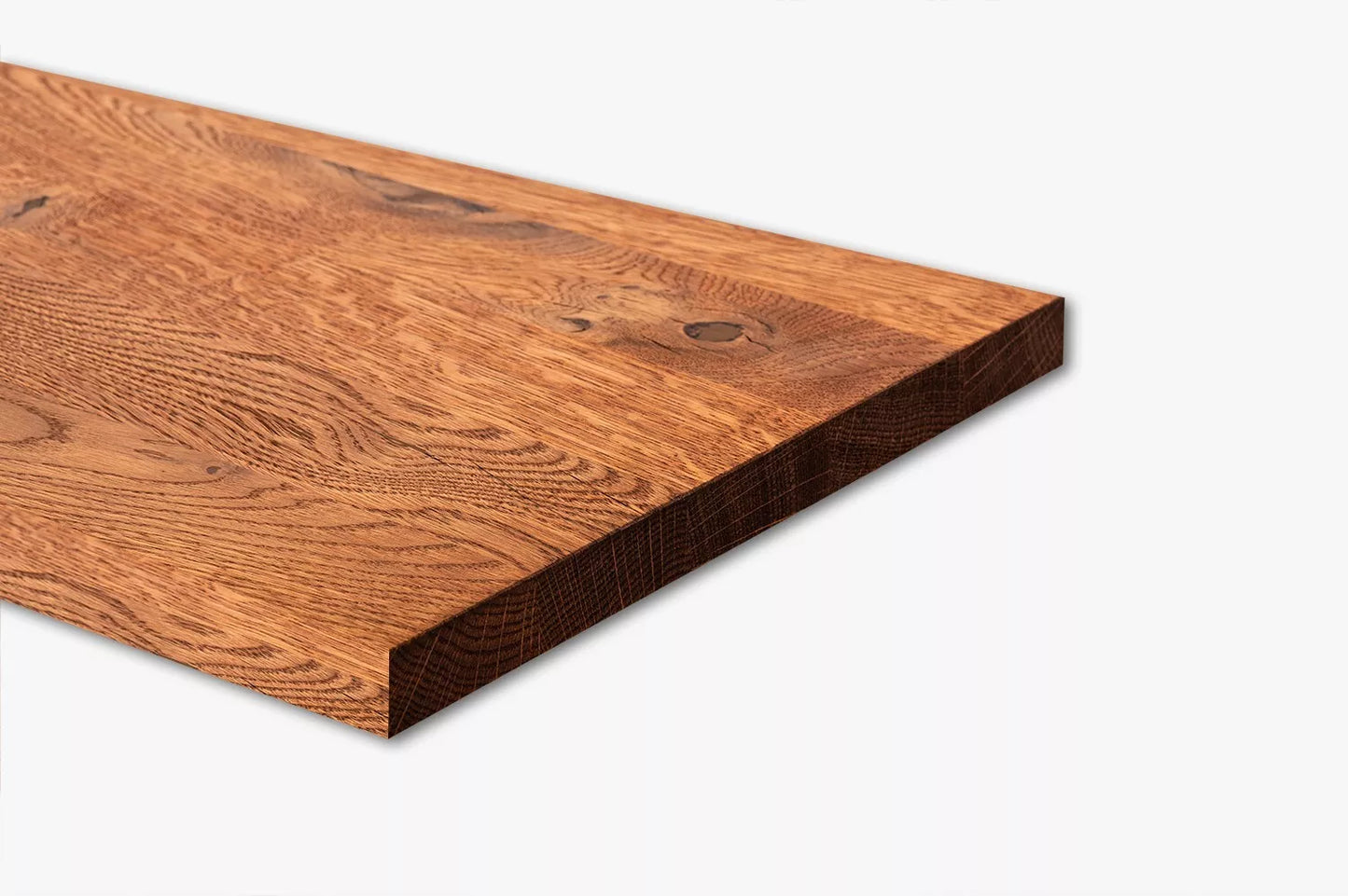 Shelf Stair tread Risers Windowsill Oak Rustic, full stave lamellas, 26 mm, Cherry oil