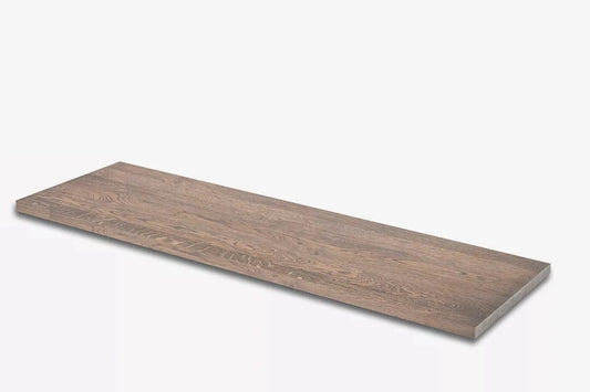 Shelf Stair tread Risers Windowsill Oak Rustic, full stave lamellas, 26 mm, Graphite oil