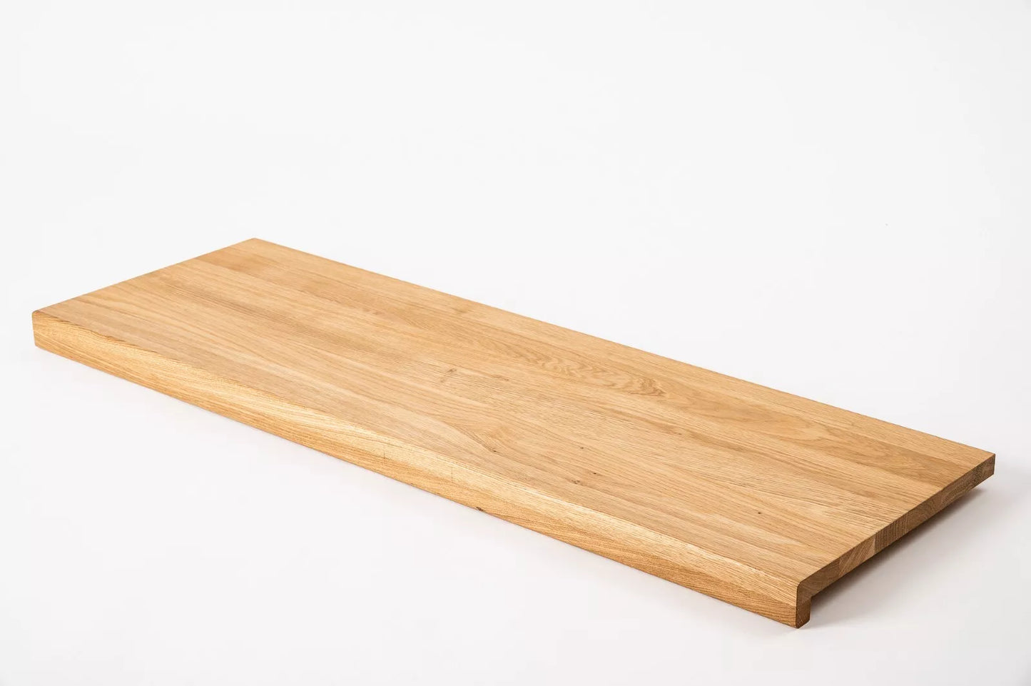 Stair tread Windowsill with overhang Oak A/B, full stave lamellas, 26 mm, Hard wax oil natur (colourless)
