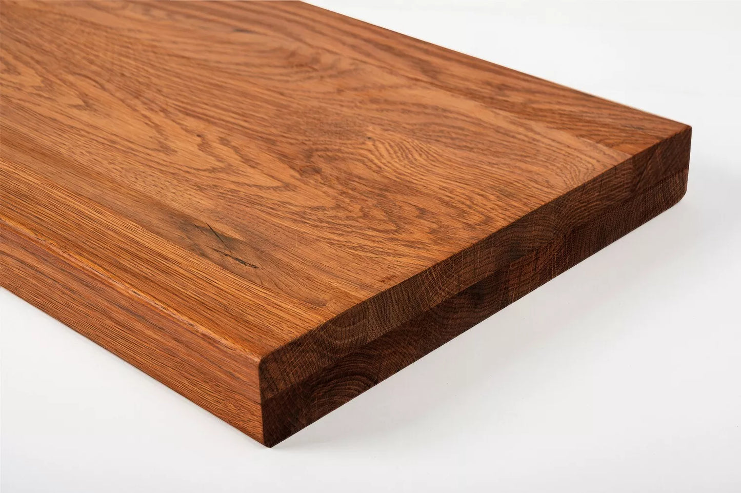 Shelf Stair tread Risers Windowsill Oak Rustic, full stave lamellas, 35 mm, 2-layer, Cherry oil