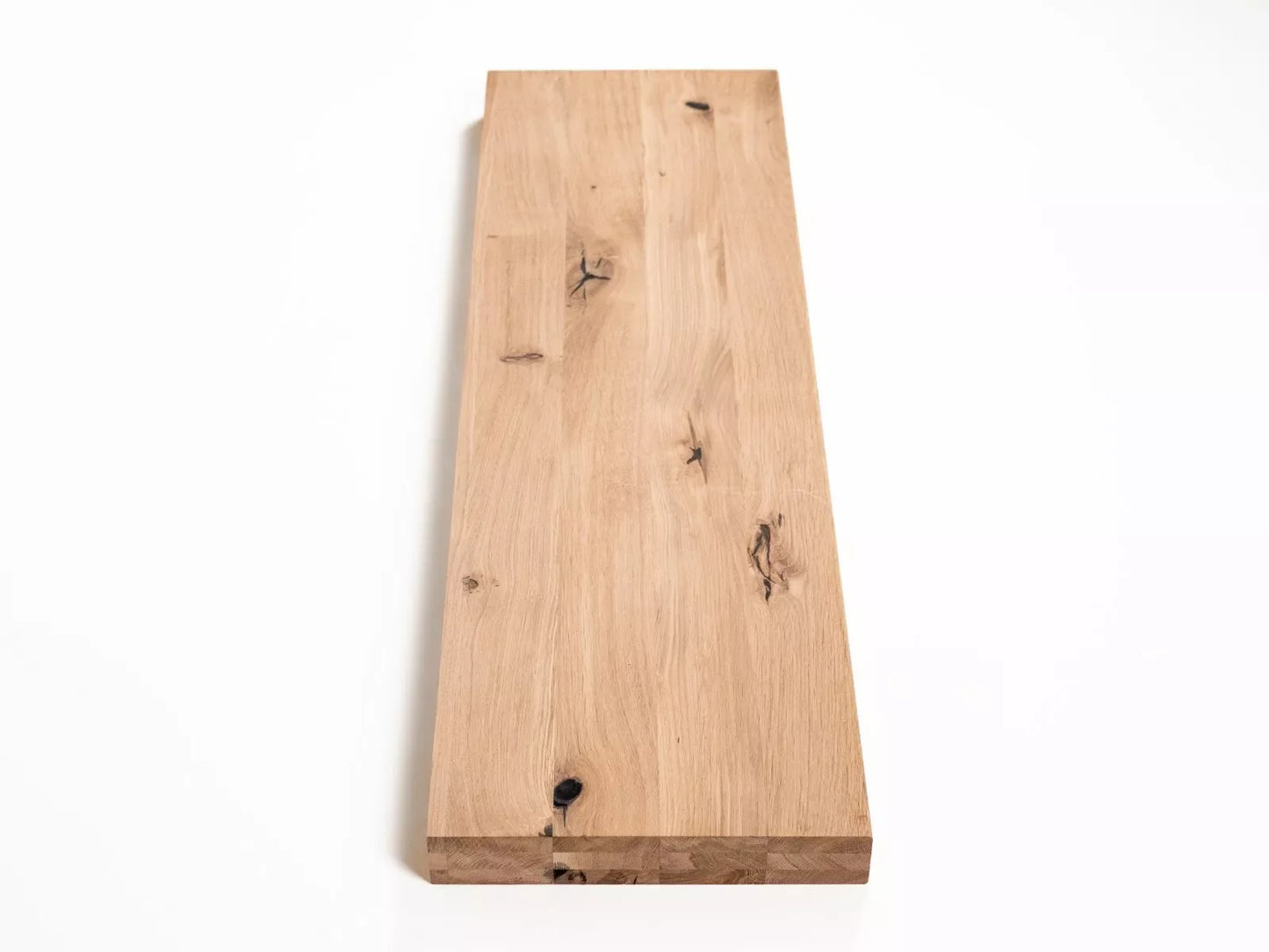Shelf Stair tread Risers Windowsill Oak Rustic, full stave lamellas, 52 mm, 3-layer, Unfinished