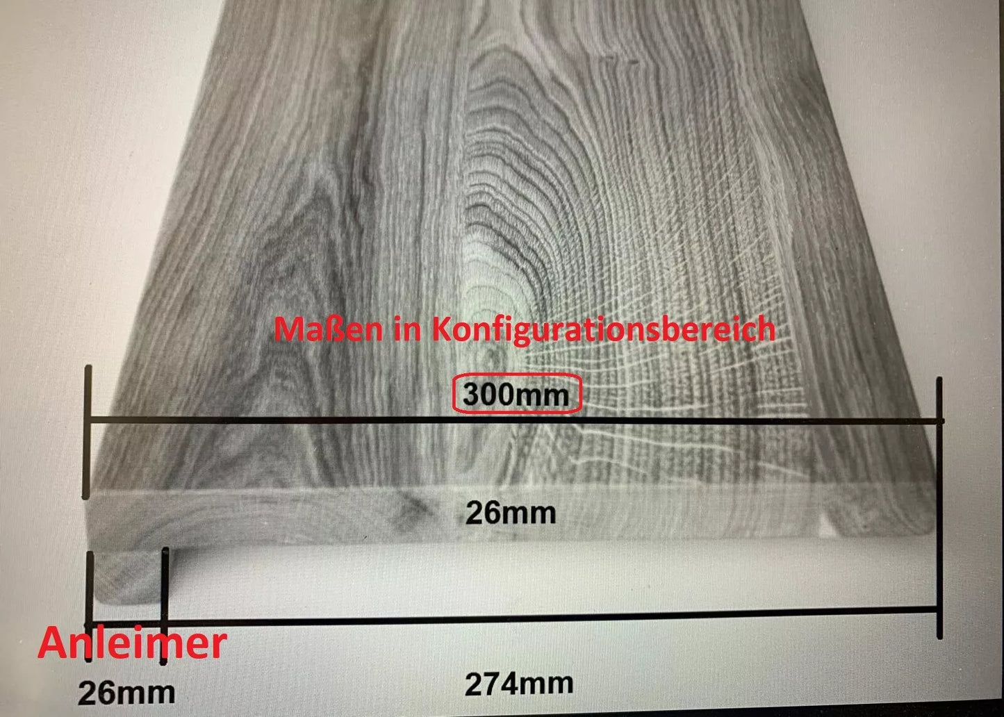 Schodnice Parapet s přesahem Dub Rustik, průběžné lamely, 26 mm, tvrdý voskový olej přírodní bílý