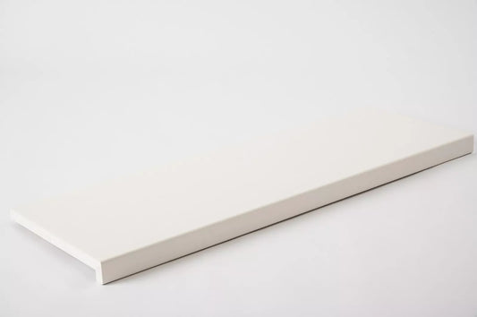 Stopień schodowy Parapet z nawisem Dąb A/B, lamele lite, 20 mm, Szczotkowany, Biały lakier (RAL9010)