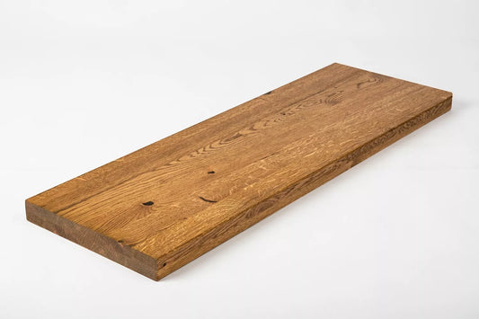 Shelf Stair tread Risers Windowsill Oak Rustic, full stave lamellas, 35 mm, 2-layer, Antique oil