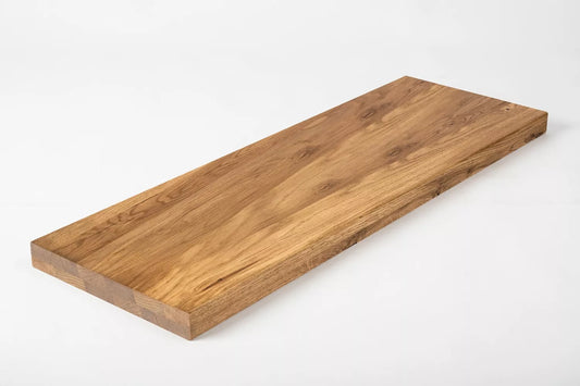 Shelf Stair tread Risers Windowsill Oak Rustic, full stave lamellas, 35 mm, 2-layer, Bronze oil
