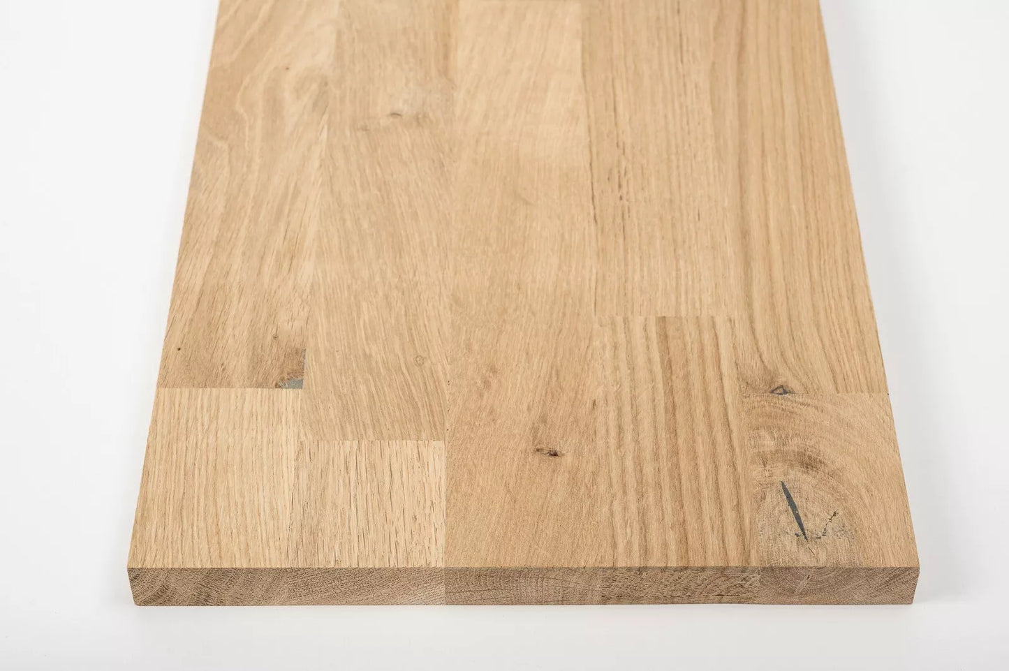 Solid edge glued panel DIY Oak Rustic, finger jointed lamellas with fixed width, 20 mm