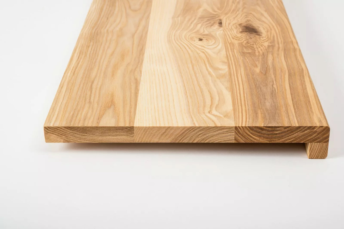 Stair tread Windowsill with overhang  Ash Rustic, full stave lamellas, 20 mm, Hard wax oil natur (colourless)