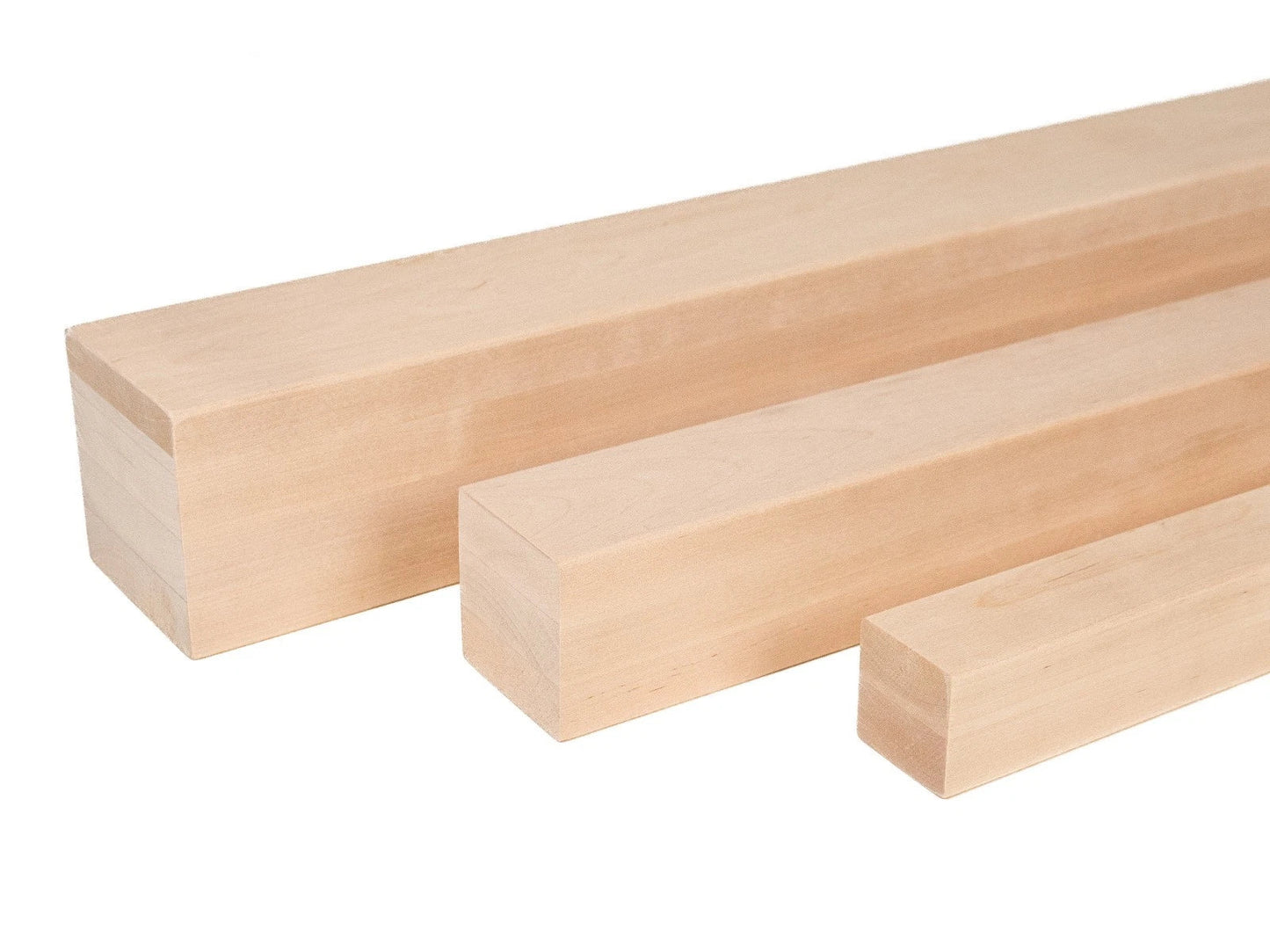 Belka klejona z brzozy A/B 70x70 mm, surowa, kwadratowy przekrój, lite drewno