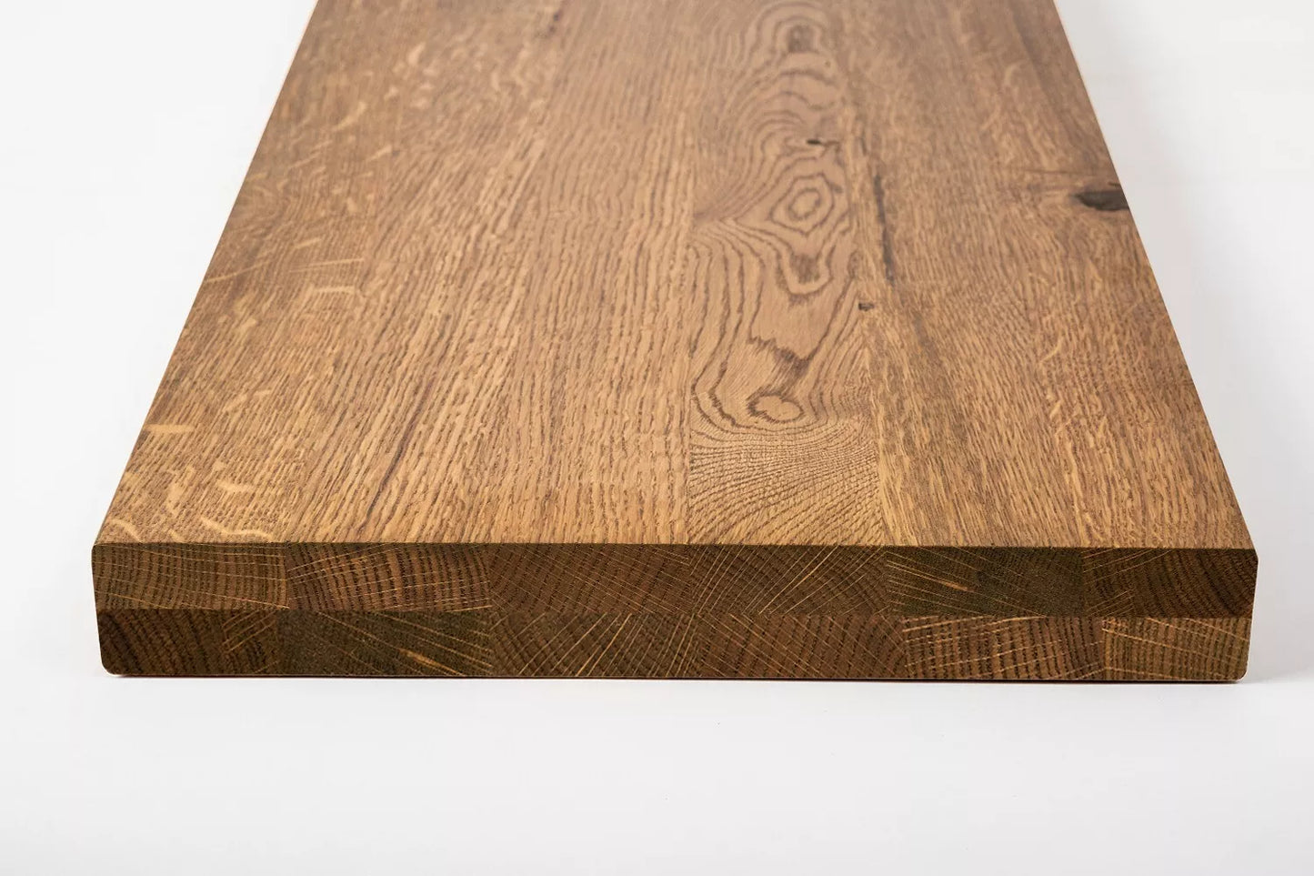 Shelf Stair tread Risers Windowsill Oak Rustic, full stave lamellas, 35 mm, 2-layer, Antique oil