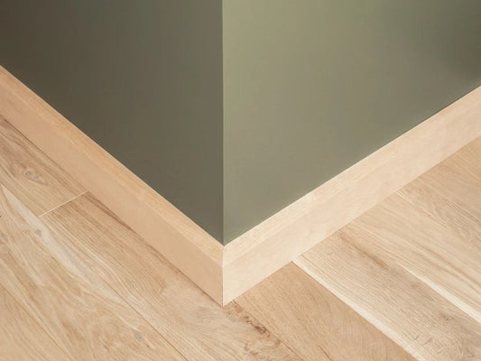 Listwa przypodłogowa z litej brzozy, klasa A/B, 24x100 mm, olej woskowy naturalny biały, długość 2000 mm, zaokrąglony rant R = 20 mm