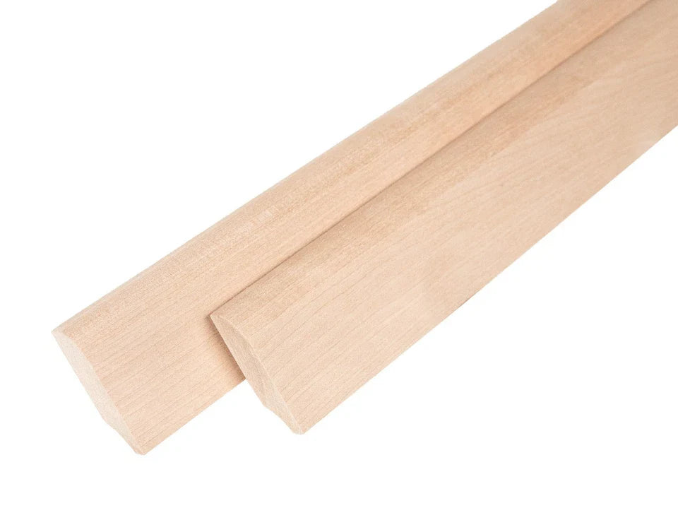 Listwa przypodłogowa z litej brzozy, klasa A/B, 24x60 mm, surowa, długość 2000 mm, zaokrąglony rant R = 20 mm