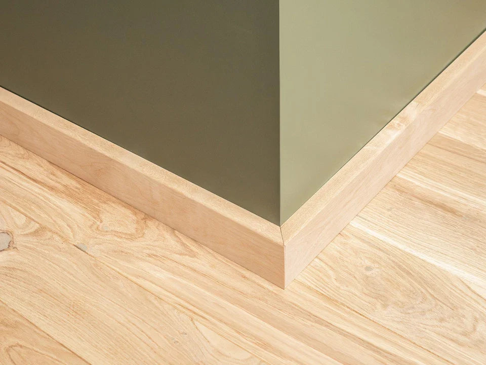 Listwa przypodłogowa z litej brzozy, klasa A/B, 24x80 mm, surowa, długość 2000 mm, zaokrąglony rant R = 5 mm